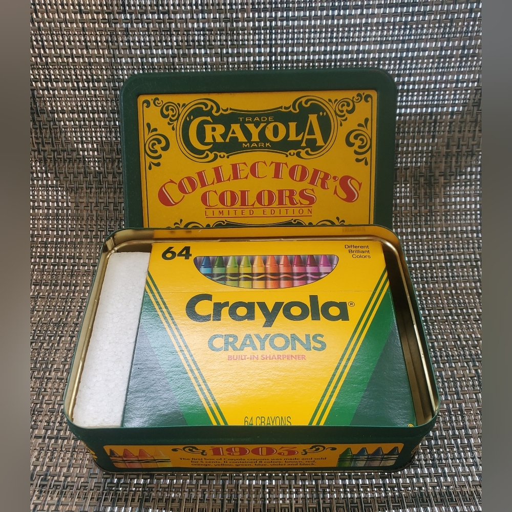 Crayola 1990 Collector's Colors Edition Box and Unopened Pack of Crayons